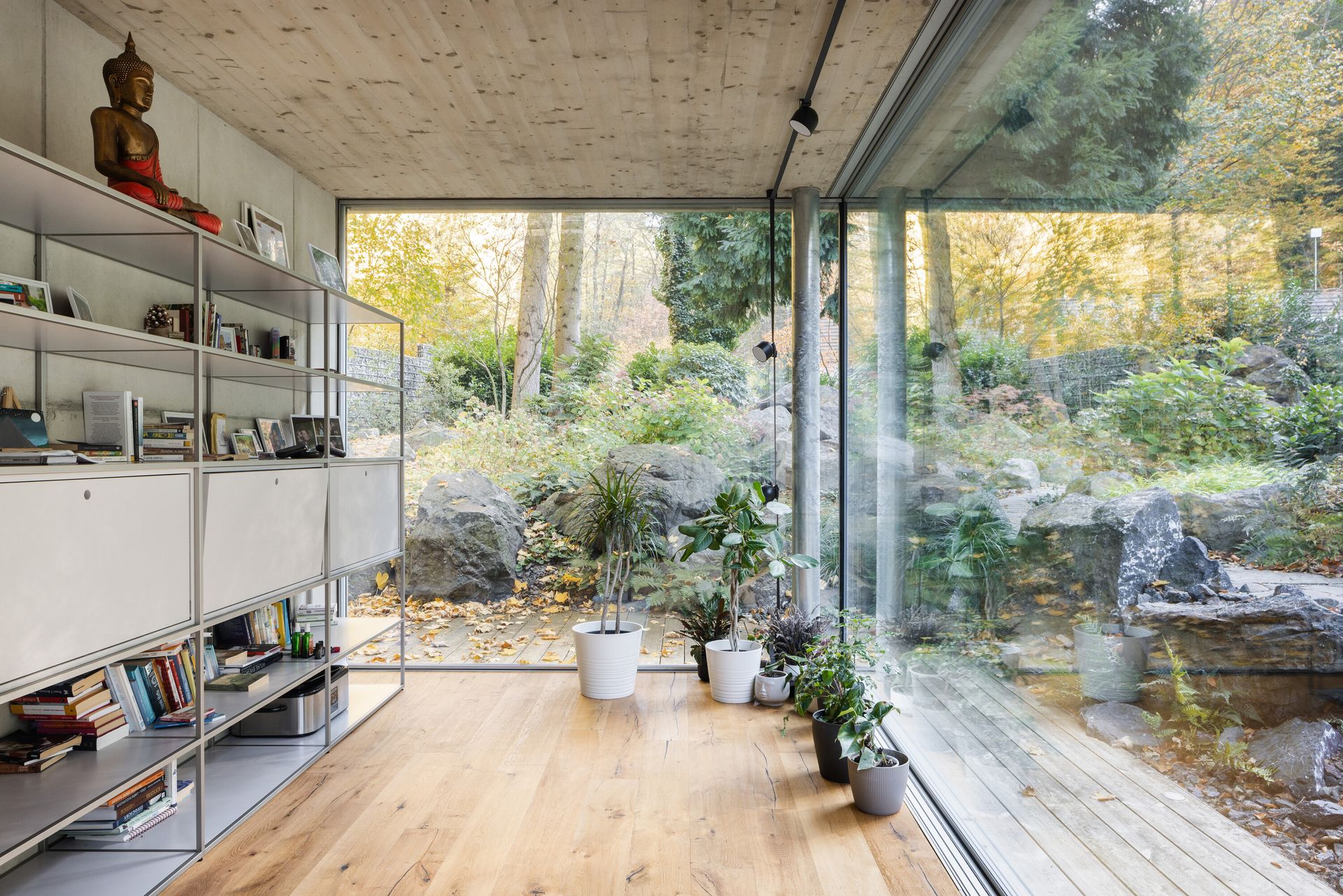 The meditation room overlooking the garden